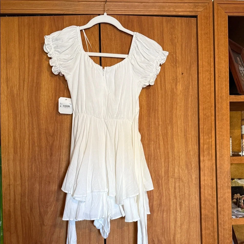 Altar'd State White Ruffled Mini Romper - Picture 2 of 4